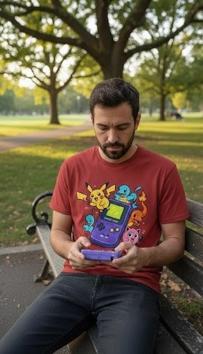 Game Boy Color Retro – Pokemon Escapando | Camiseta Estilo 90s Pixel Art | Digikemon4Design