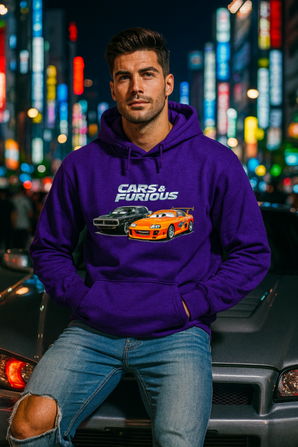 Sudadera Cars & Furious | Parodia Fast and Furious x Cars | Humor Retro Gamer | Ropa friki de coches | Streetwear cultura pop