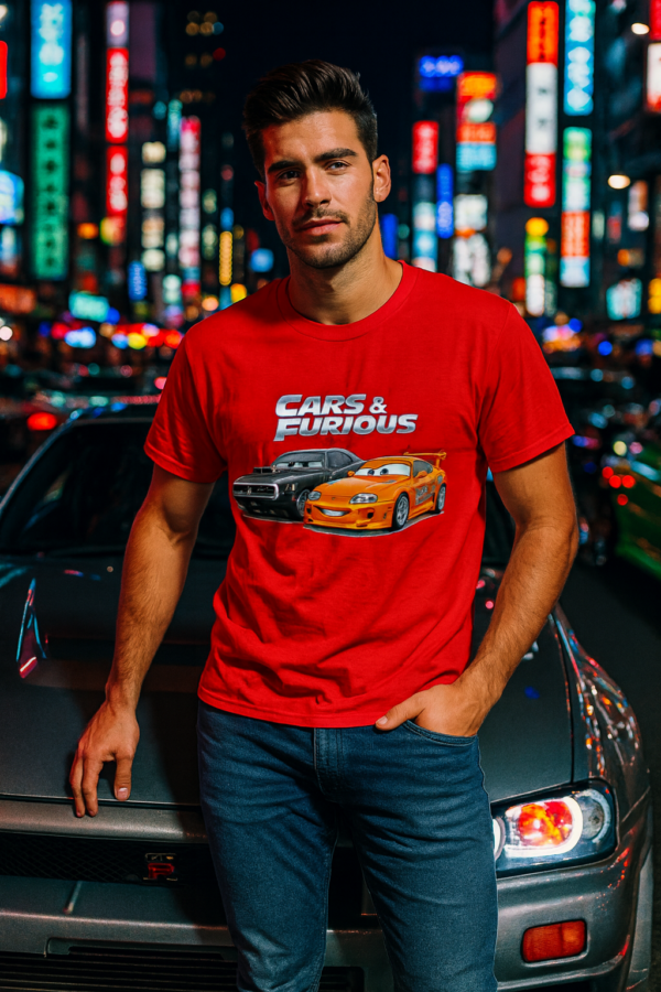 Camiseta Cars & Furious | Parodia Fast and Furious x Cars | Humor Retro Gamer | Ropa friki de coches | Streetwear cultura pop